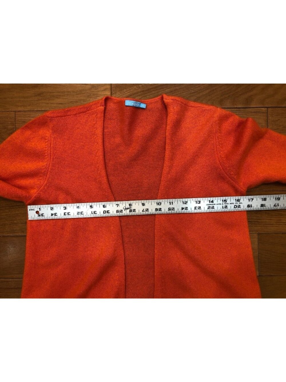 J McLaughlin 100% Cashmere Open Front Orange Cardigan Sweater Size XS - Picture 6 of 8